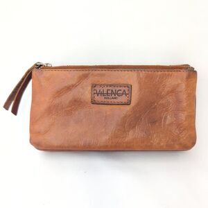 Vilenca Holland Woven Leather Wallet Clutch Womens Brown Trifold Coin Purse